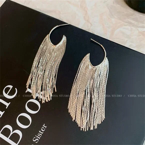 Boho Linear Tassel Drop Dangling Earrings For Women,Long Formal Country Bohemian - Picture 5 of 7